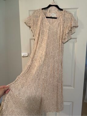Cleobella Flutter Sleeve V-Neck Midi Dress
